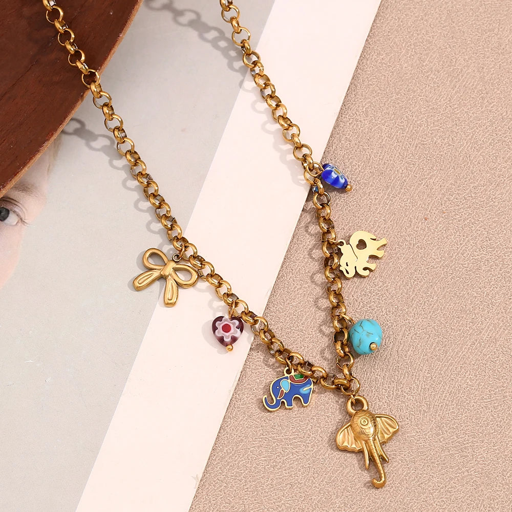 Colgante con Charm de Elefante Próspero