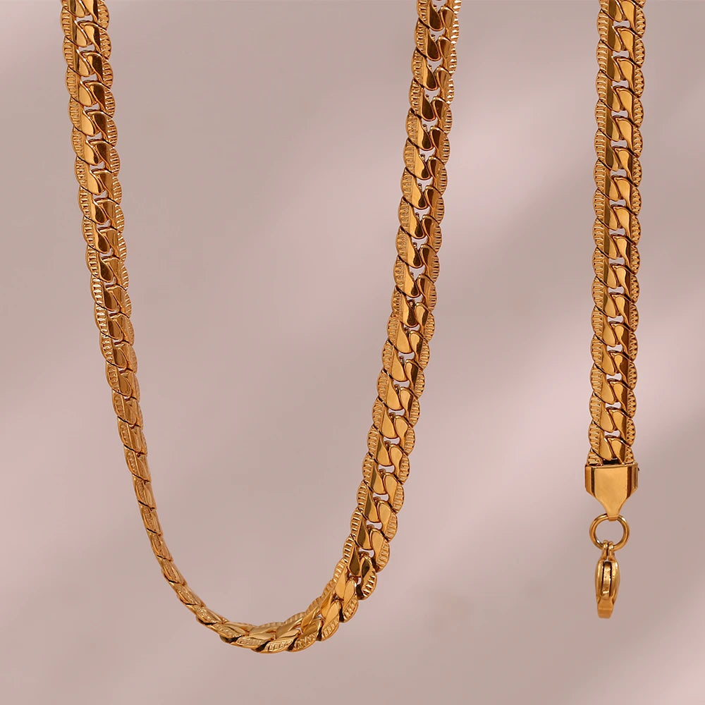 Conjunto de Cadena Cubana collar y pulsera en oro 18k para mujer