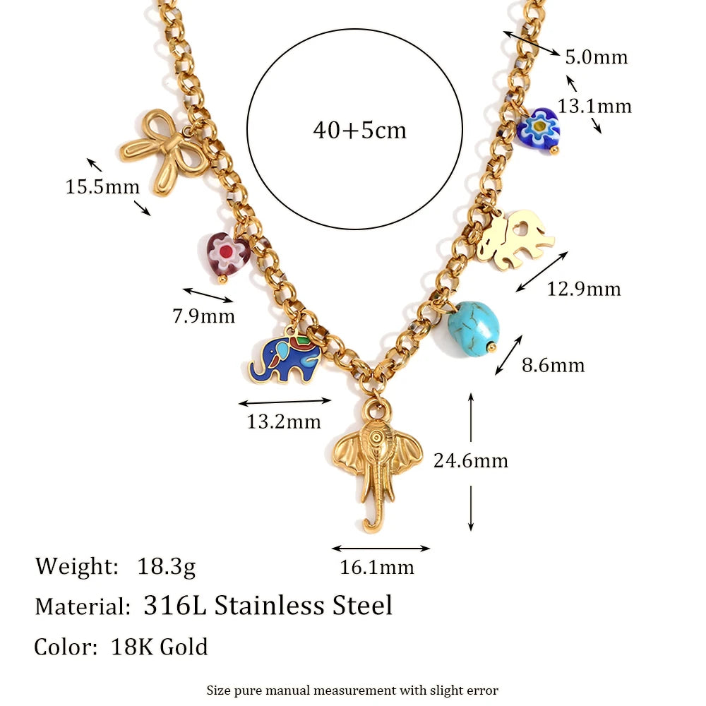 Colgante con Charm de Elefante Próspero