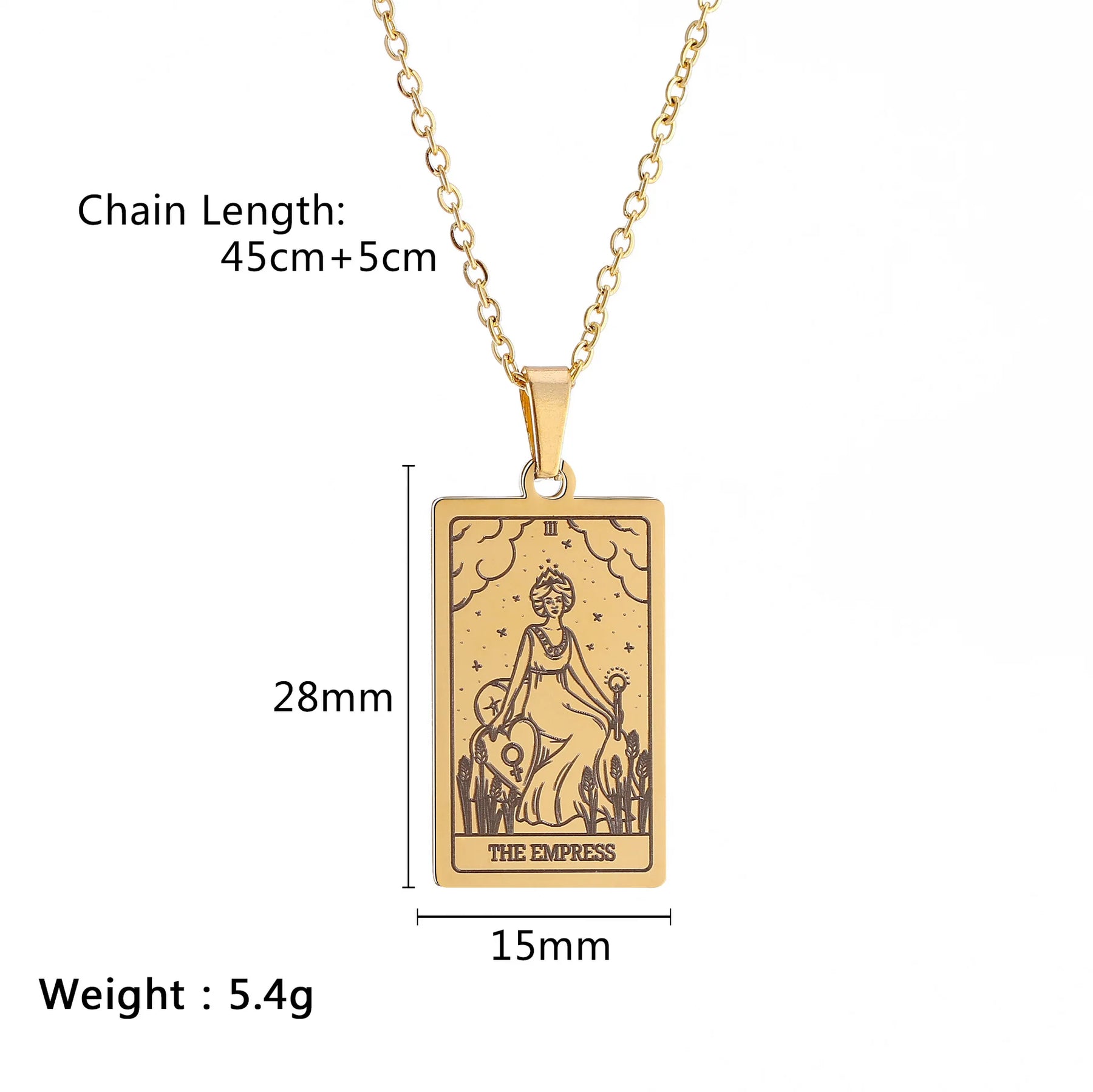 Colgante de Carta del Tarot en oro 18k
