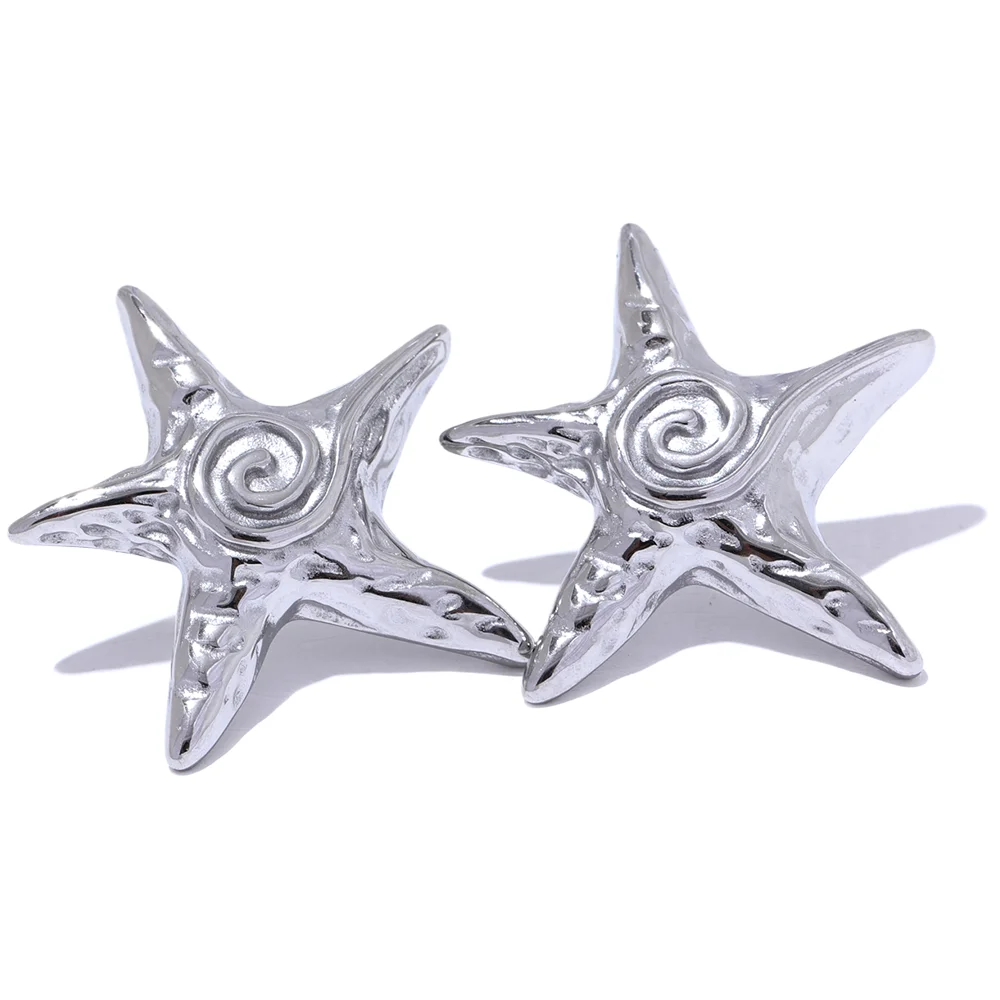 Pendientes estrella de mar en oro 18k