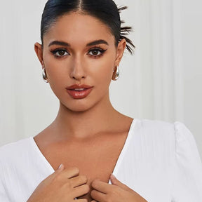 Pendientes con forma de gota de agua en oro 18k para mujer