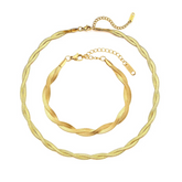 Conjunto Choker y Pulsera de Cadena Trenzada