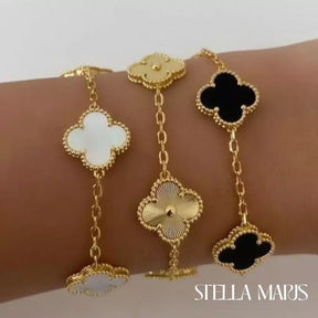 pulsera trebol 4 hojas en oro 18k 