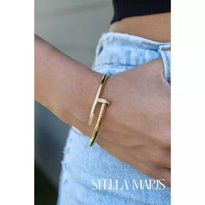 Pulsera Brazalete Clavo oro 18k