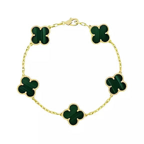 pulsera trebol 4 hojas en oro 18k verde