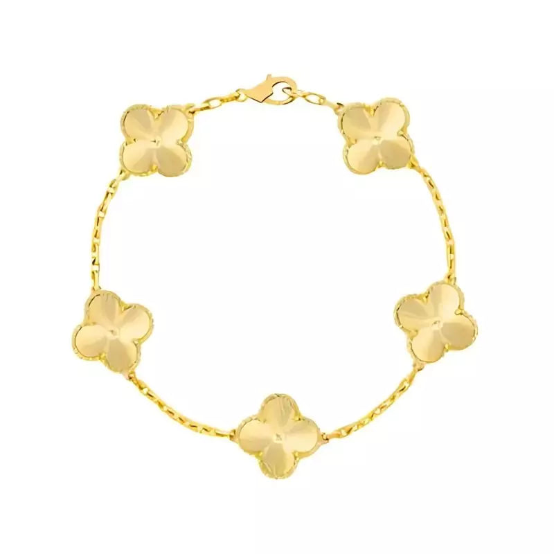 pulsera trebol 4 hojas en oro 18k dorado