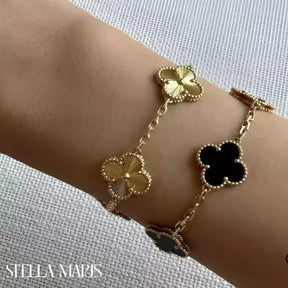 pulsera trebol 4 hojas en oro 18k