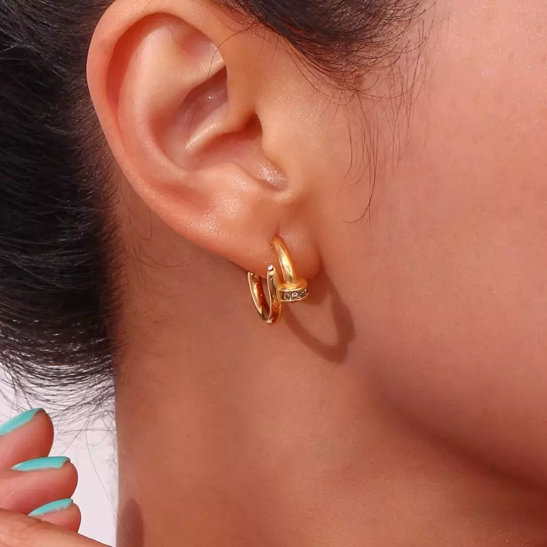 Pendientes de Clavo en oro 18k para mujer