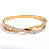 Brazalete romano cruzado en oro 18k