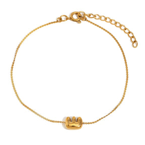 Pulsera con letra inicial E en oro 18k para mujer