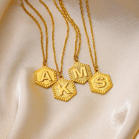 Colgante Hexagonal con Inicial