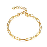 Pulsera de Cadena de Eslabones Ovalados en oro 18k