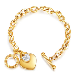 Pulsera con placa de corazón