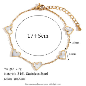Pulsera cinco corazones