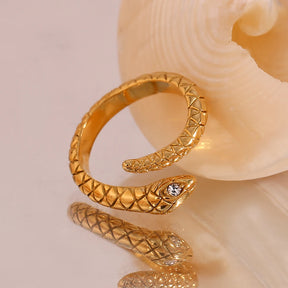 Anillos abiertos con ojo de cristal de serpiente