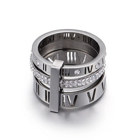 Anillo triple romano en oro 18k