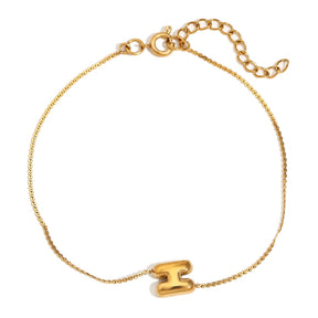 Pulsera con letra inicial H en oro 18k para mujer