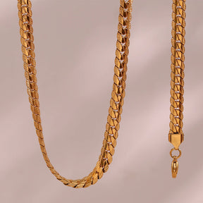 Conjunto de Cadena Cubana collar y pulsera en oro 18k para mujer