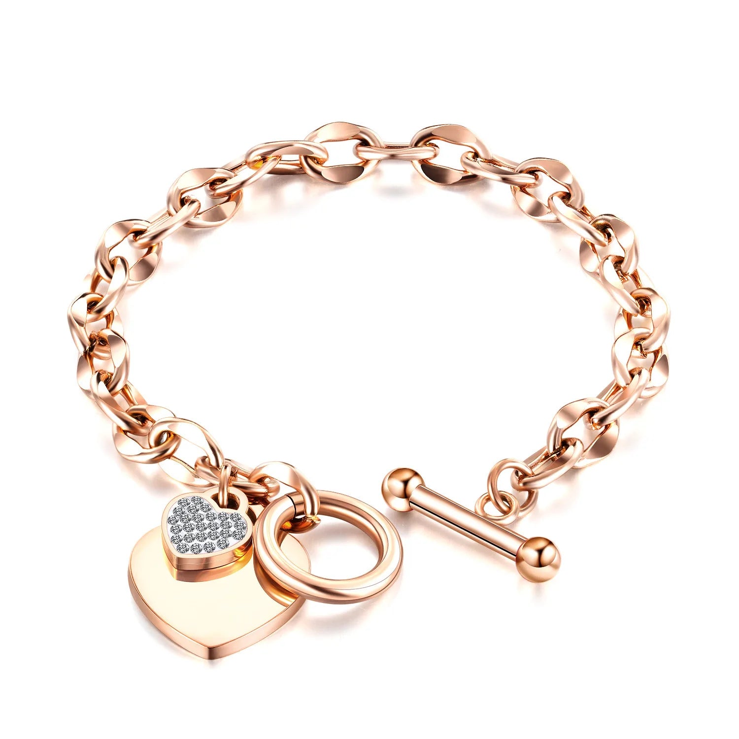 Pulsera con placa de corazón