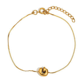 Pulsera con letra inicial en oro 18k para mujer