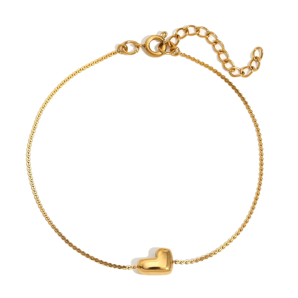 Pulsera con letra inicial L en oro 18k para mujer