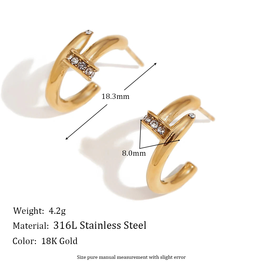 Pendientes de Clavo en oro 18k para mujer