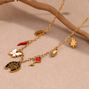 Colgante Amuleto de la Suerte con Charm
