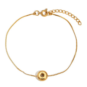 Pulsera con letra inicial O en oro 18k para mujer