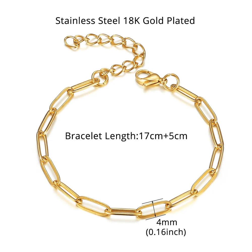 Pulseras de eslabones de cadena con clip de papel Stella Maris Oro 18k 