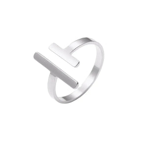 Anillo abierto en forma de T en oro 18k